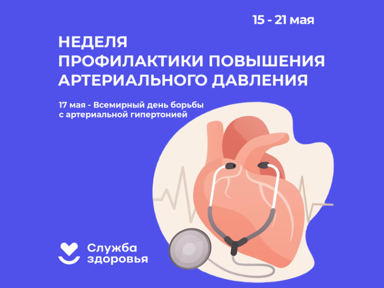 C 15 мая по 21 мая проводится неделя профилактики повышения артериального давления.